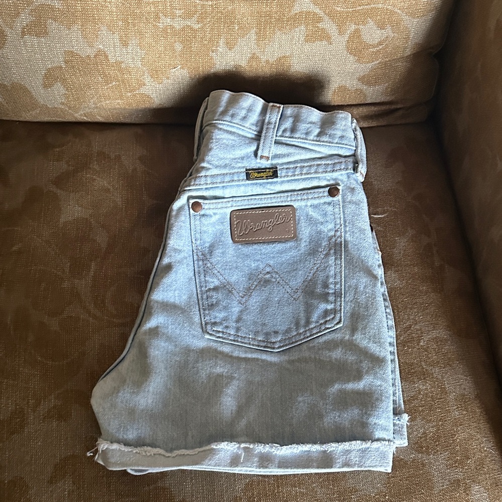 Wrangler Light Blue Denim Cutoff Shorts